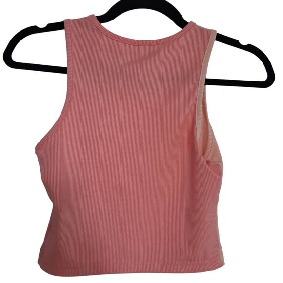 Shein Women's Size Small Pink Two Tone Ribbed Cropped Tank Top - Picture 4 of 4